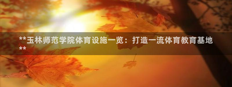 意昂体育3招商：**玉林师范学院体育设施一览：打造一